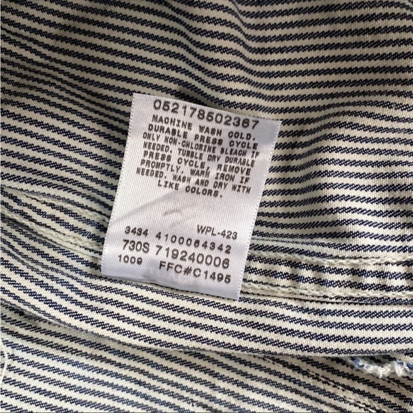VTG Y2K Levis Pinstripe Train Conductor Jean Denim Jacket - Picture 10 of 13